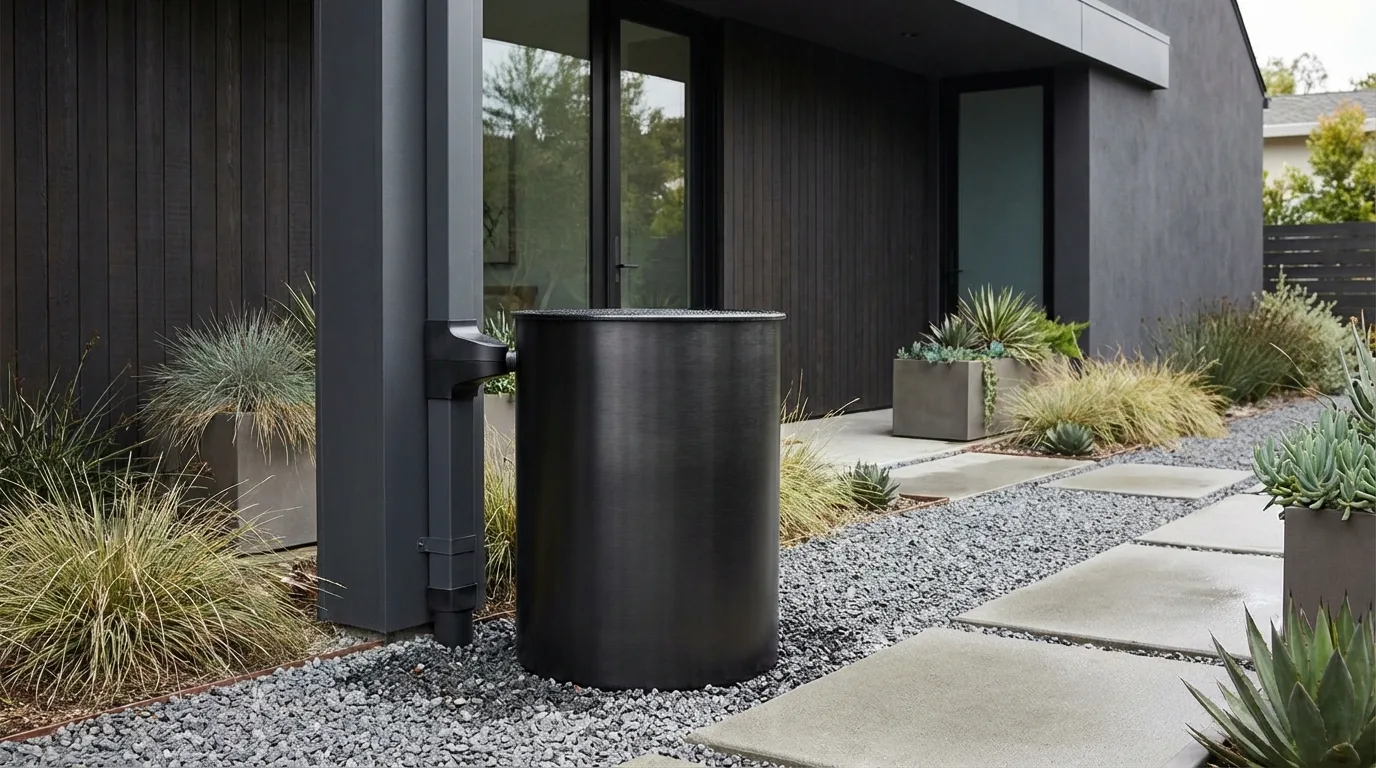 Rain Barrel on a Raised Stand